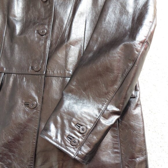 GAP woman's 100% genuine leather black jacket/coat size L - Picture 8 of 10